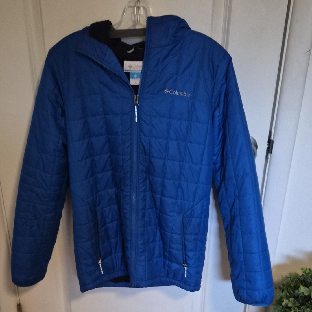 Columbia Blue Quilted Kids Puffer Jacket with Hood